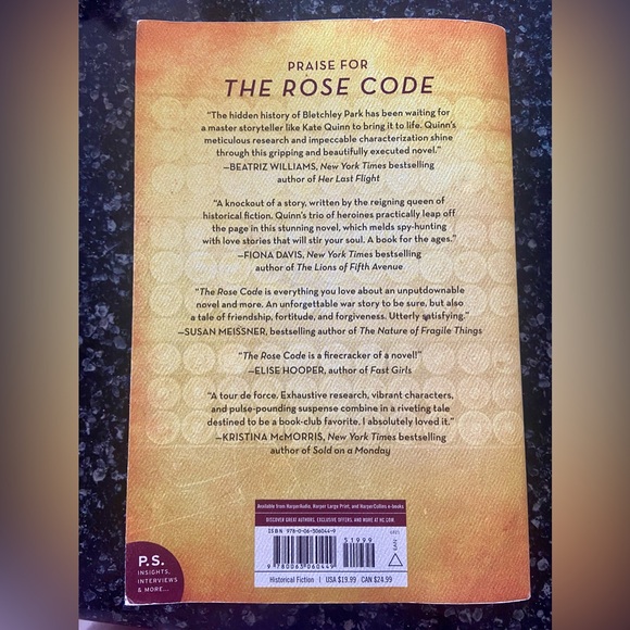 The Rose Code Book by Kate Quinn - Picture 2 of 4